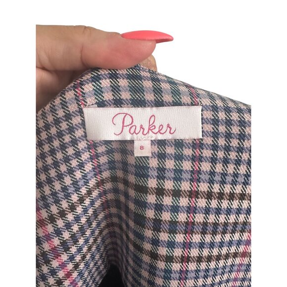 PARKER Plaid Side Button Blazer Dress Size 8 - Picture 3 of 7